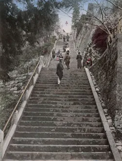 Passageway Prints: 300 stone steps at the Moon Temple, Kobe, Japan