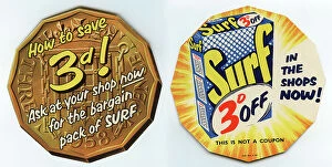 Household Collection: 3d off Surf Washing Powder, advertising flyer