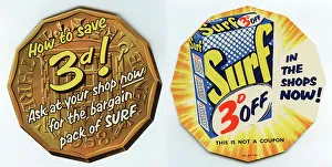 Household Collection: 3d off Surf Washing Powder, advertising flyer