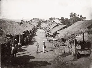 3rd Anglo Burmese war - village on the Irrawaddy River, Burma
