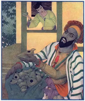 Thousand Prints: 4 of 4 illustration by Edmund Dulac of characters from the Arabian Nights'
