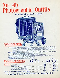 No 4 B Quarter or Half Plate Photographic Camera Outfit