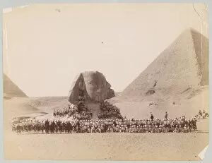 Abroad Collection: 42nd Highlanders by the Sphinx at Giza, Egypt, c. 1882