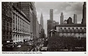 42nd Prints: 42nd Street as seen from 6th avenue looking east - New York