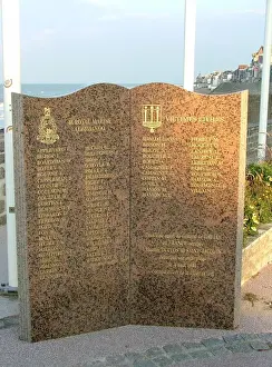 Villages Prints: 48 Royal Marine Cdo & Civil Victims Memorial, St Aubin