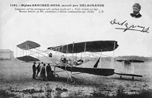50HP Sanchez-Besa Biplane Pilot Leon Delagrange Parked