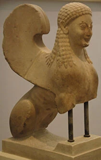 Images Dated 26th May 2007: 6th century BCE. Votive statue of a sphinx. BC 560-550. Acro