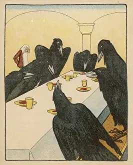 Transformed Prints: 7 Ravens at Dinner