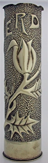 Images Dated 4th October 2008: 75 mm shellcase with an Art Deco design of floral embossing