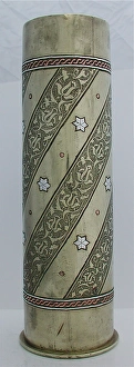 84 mm German engraved artillery shell case - Bezalel School