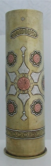 84 mm German engraved artillery shell case - Bezalel School