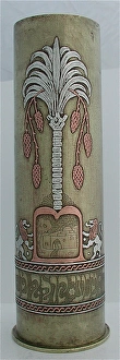 Weeping Gallery: 87 mm German engraved artillery shell case - Bezalel School