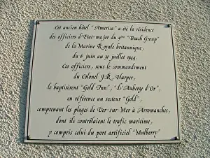 Harper Prints: 9th Beach Group Plaque, Ver sur Mer Normandy