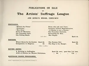Dora Prints: A. B. C, Artists Suffrage League Ad