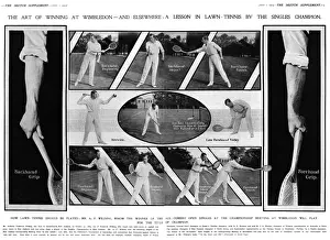 Champions Prints: A. F. Wilding, Wimbledon champ, demonstrates tennis strokes