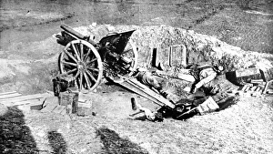 Images Dated 2nd January 2005: An abandoned field gun in the track of the Austrian army, in Serbia
