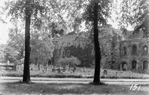 Gravestones Prints: Abandoned Ruins with Graveyard