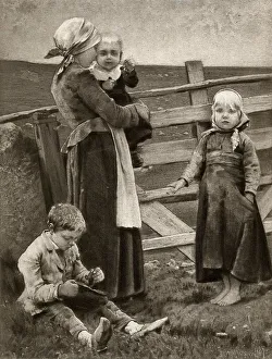 Images Dated 17th January 2019: Abandoned young mother with her children