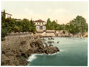 Abbazia Gallery: Abbazia, the baths near the lake, Istria, Austro-Hungary