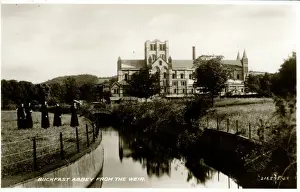 Weir Prints: The Abbey from the Weir, Buckfast, Devon
