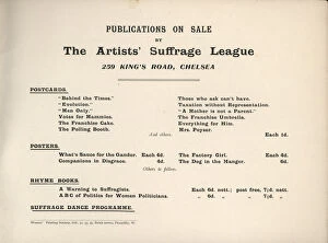Coates Collection: A.B.C, Artists Suffrage League Ad