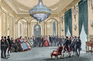 Abdication Gallery: Abdication of Isabella II of Spain (1830-1904). Engraving. C