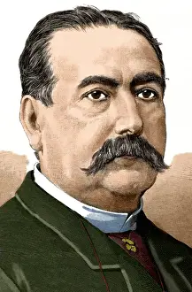 Abelardo de Carlos (1822-1884). Colored engraving