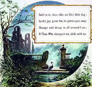 Hymn Prints: Abide with me, magic lantern projection slide