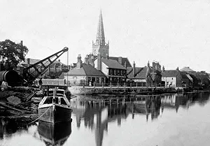 Abingdon Prints: Abingdon from the River Thames Victorian period