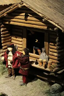 Aboa Vetus & Ars Nova. Antique reproduction wooden house. Mo