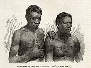 Two aboriginal men, named Garicha and Boyguda, of Cape York, Australia