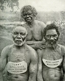 Aborigine Collection: Aboriginal men and woman, Brisbane area, Australia