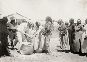 Aboriginal people receiving rations, Australia