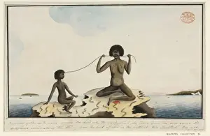 Aboriginal Prints: Aboriginal woman healing a child