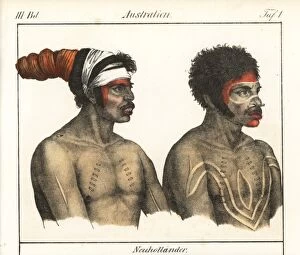Aborigines Gallery: Aborigines with bodypainting, Borogegal man of Port Jackson
