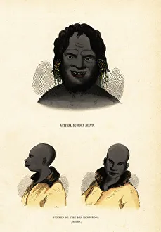 Auguste Wahlen Prints: Aborigines man of Jervis Bay and Kangaroo Island, Australia