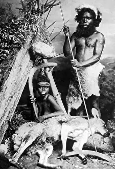 Aborigines studio portrait Australia Victorian period