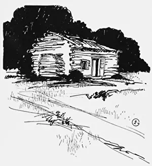 Kentucky Prints: Abraham Lincoln / Cabin
