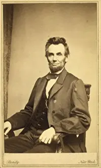 Abraham Lincoln, US President. Seated portrait, facing front