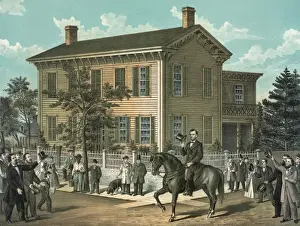 Presidency Prints: Abraham Lincolns return home after his successful campaign