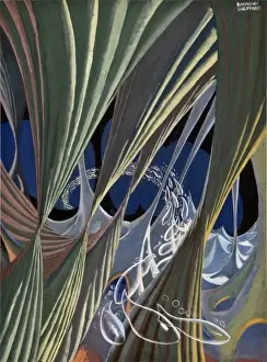 Under Water Prints: Abstract painting featuring see-through fish