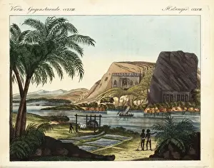 Irrigation Prints: Abu Simbel rock temples in Nubia, southern Egypt