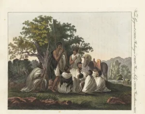 Abyssinians resting on a march
