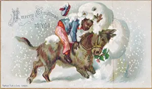 Snowman Prints: Accident with snowman on a Christmas card