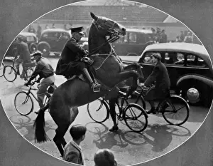 Scared Prints: Accustoming a horse to traffic before the Coronation