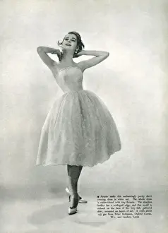 Debutantes Prints: Acquer evening dress for a debutante, 1958