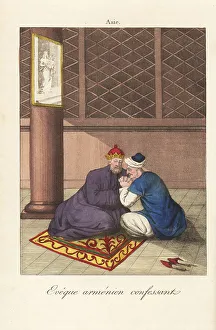 The act of confession with an Aremenian bishop, 18th century