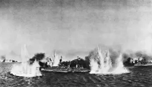 Turning Prints: Action during Battle of the Falkland Islands, WW1