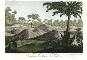 Colombia Prints: Active volcanoes in the area of Turbaco, Colombia