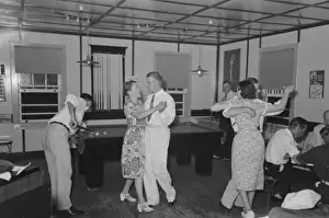 Louisiana Prints: Activity in pool and barroom, Pilottown, Louisiana